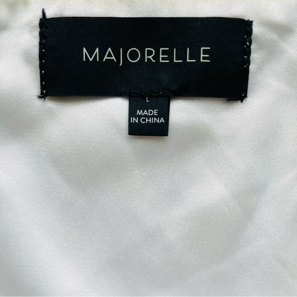 MAJORELLE Melville Watercolor Satin Floral Ruffle Hem Mini Dress Size L - Picture 7 of 15